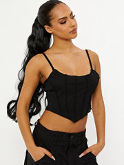 Seam Detail Strappy Crop Top