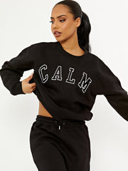 Ruhige gestickte Fleece-Co-ordte