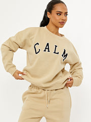 Ruhige gestickte Fleece-Co-ordte