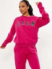 Ruhige gestickte Fleece-Co-ordte