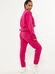 Ruhige gestickte Fleece-Co-ordte