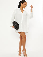 Camisa de ojo de lentejuelas bordadas de gran tamaño