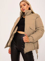 D-Ring Tape Pockets Padded Puffer Jacket
