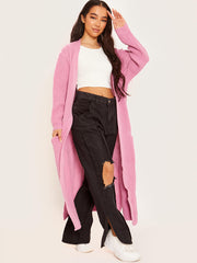Longline Knitted Open Cardigan