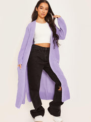 Longline Knitted Open Cardigan