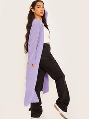 Longline Knitted Open Cardigan