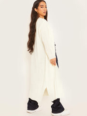 Longline Knitted Open Cardigan