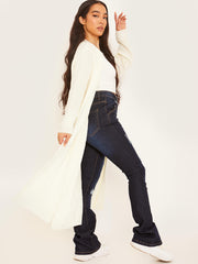 Longline Knitted Open Cardigan