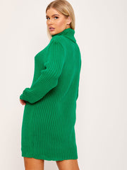 Ribbed Knitted Roll Neck Bodycon Dress