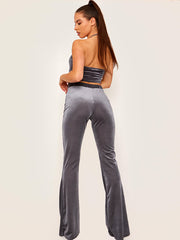 Velours geribbeld uitlopende broek