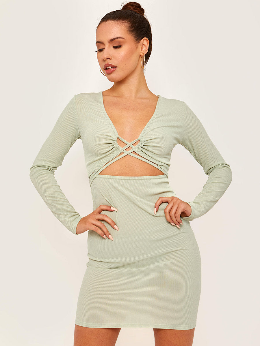 Wholesale Criss Cross Bust Ribbed Bodycon Dress Stylewise Direct Wholesale Criss Cross Bust Ribbed Bodycon Dress Stylewise Direct