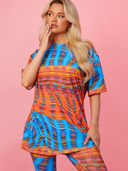 Space Dye Swirl Oversized Top & Flare Trouser Co-ord