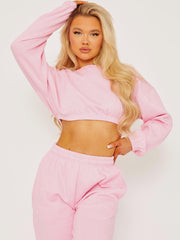 Oversized Fleeced Crop Top & Jogger Co-ord