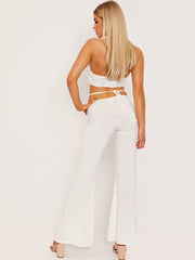 Slinky ruches taillet taille wide been broek