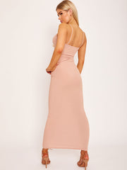 Cut Out Ribbed Cami Maxi Dress