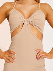 Cut Out Ribbed Cami Maxi Dress