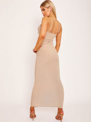 Cut Out Ribbed Cami Maxi Dress