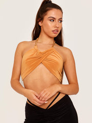 Goldkettenhalter Crop Top
