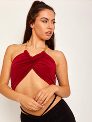Goldkettenhalter Crop Top