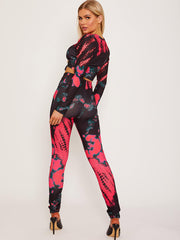 Tie Dye Ruched Crop Top & Legging Co-ord