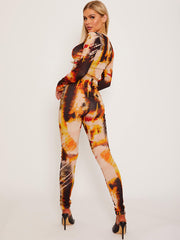 Tie Dye Ruched Crop Top & Legging Co-ord