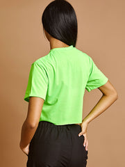 Damn Damn Graphic Graphic láser Cut Cort Top