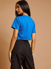 Damn Damn Graphic Graphic láser Cut Cort Top