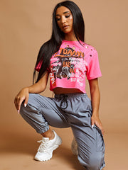 Damn Damn Graphic Graphic láser Cut Cort Top