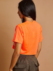 Damn Damn Graphic Graphic láser Cut Cort Top