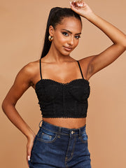 Padded Bust Lace Crop Top