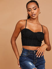 Padded Bust Lace Crop Top
