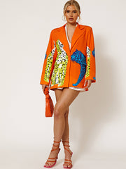 Oversized Leopard Print Blazer