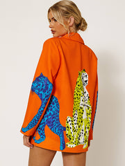 Oversized Leopard Print Blazer