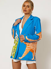 Oversized Leopard Print Blazer