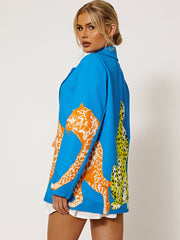 Oversized Leopard Print Blazer