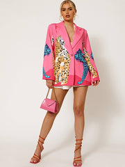 Oversized Leopard Print Blazer