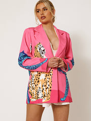 Oversized Leopard Print Blazer