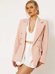 Übergroßer Knopfdetail Blazer