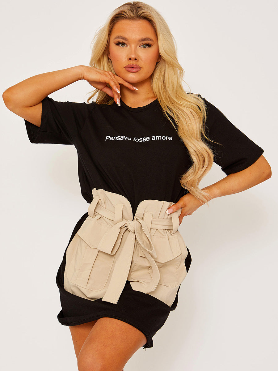 Wholesale Cargo Pocket Belted T-shirt Dress – Stylewise Direct Wholesale Cargo Pocket Belted T-shirt Dress – Stylewise Direct