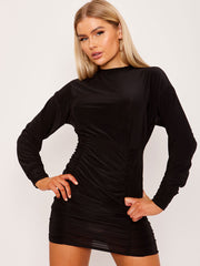 Batwing Style Slinky Ruched Bodycon Kleid