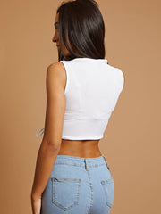 Cut Out Shoulder Ribbed Ruched Crop Top