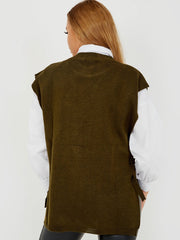 Krawattenseiten -Crew -Hals -Strickweste