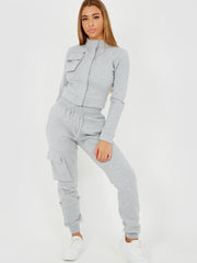 Utility Pocket Zipped Fleece Tracksuit
