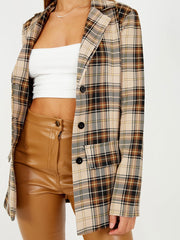 Longline Checked Blazer