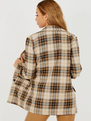Longline Checked Blazer