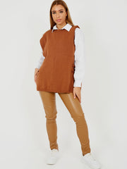 Krawattenseiten -Crew -Hals -Strickweste