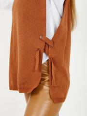 Krawattenseiten -Crew -Hals -Strickweste