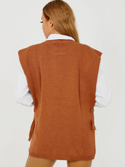 Krawattenseiten -Crew -Hals -Strickweste