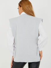 Krawattenseiten -Crew -Hals -Strickweste