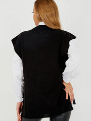 Krawattenseiten -Crew -Hals -Strickweste